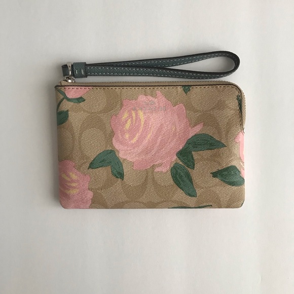 Coach Bags Coach Signature Canvas Rose Wristlet Poshmark